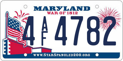 MD license plate 4AF4782
