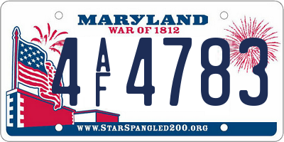MD license plate 4AF4783