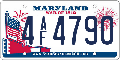 MD license plate 4AF4790