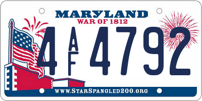 MD license plate 4AF4792