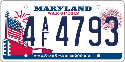 MD license plate 4AF4793