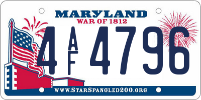 MD license plate 4AF4796