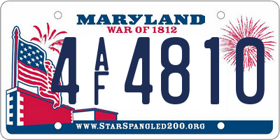 MD license plate 4AF4810