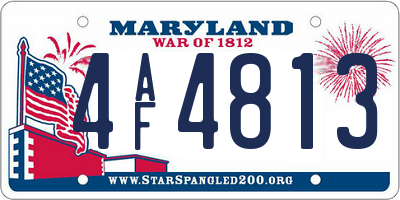 MD license plate 4AF4813
