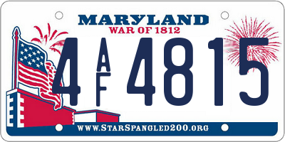 MD license plate 4AF4815