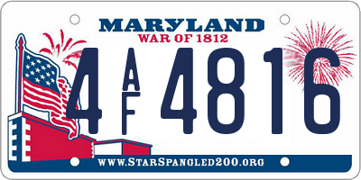 MD license plate 4AF4816