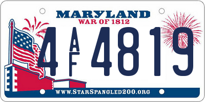 MD license plate 4AF4819
