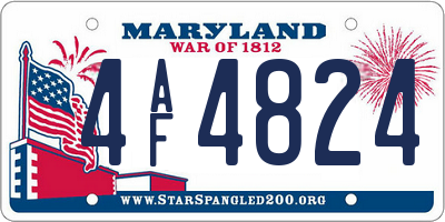 MD license plate 4AF4824