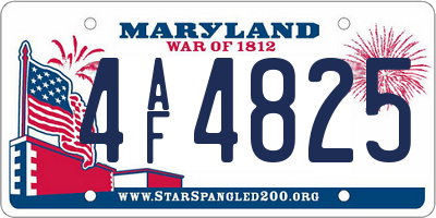 MD license plate 4AF4825