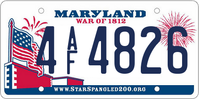 MD license plate 4AF4826