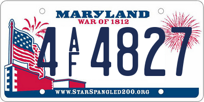 MD license plate 4AF4827