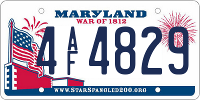 MD license plate 4AF4829