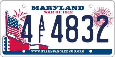 MD license plate 4AF4832