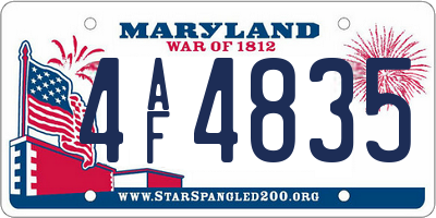 MD license plate 4AF4835