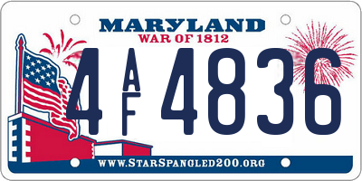 MD license plate 4AF4836