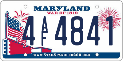 MD license plate 4AF4841
