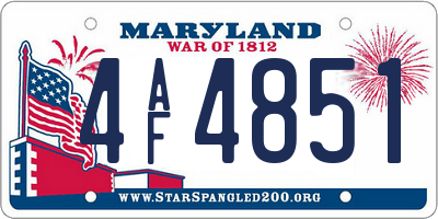 MD license plate 4AF4851