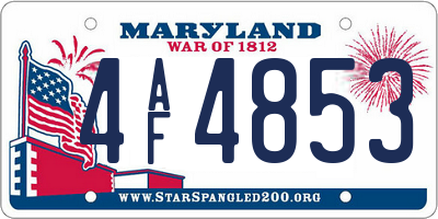 MD license plate 4AF4853