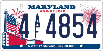 MD license plate 4AF4854