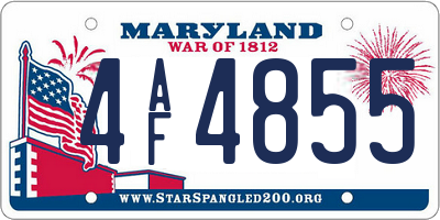 MD license plate 4AF4855