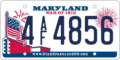 MD license plate 4AF4856