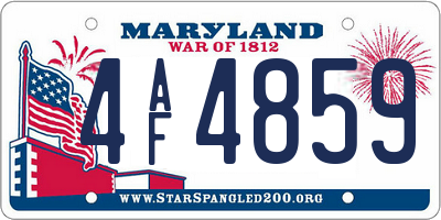 MD license plate 4AF4859