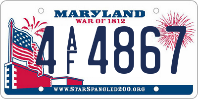 MD license plate 4AF4867
