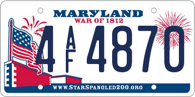 MD license plate 4AF4870