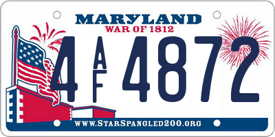 MD license plate 4AF4872