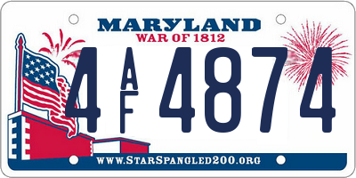 MD license plate 4AF4874