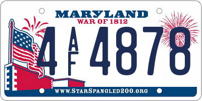 MD license plate 4AF4878