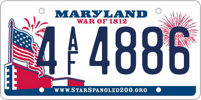 MD license plate 4AF4886