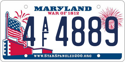 MD license plate 4AF4889