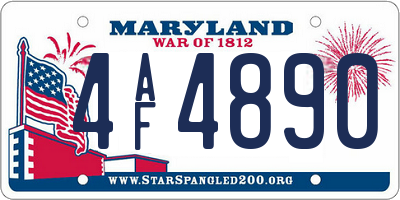 MD license plate 4AF4890