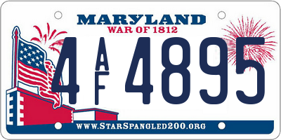 MD license plate 4AF4895