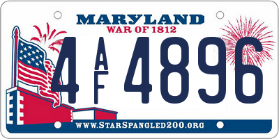 MD license plate 4AF4896