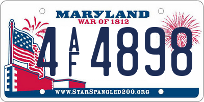 MD license plate 4AF4898