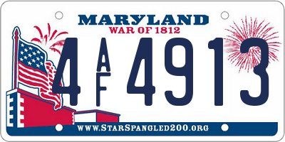 MD license plate 4AF4913