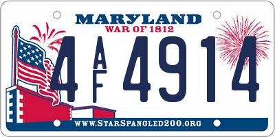 MD license plate 4AF4914