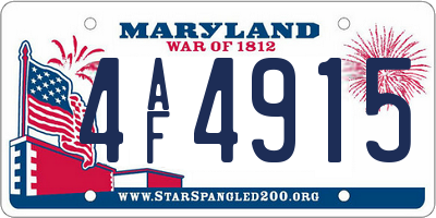 MD license plate 4AF4915