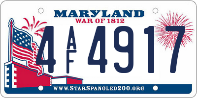 MD license plate 4AF4917