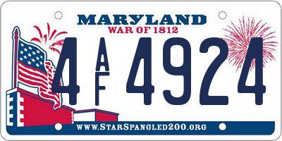 MD license plate 4AF4924