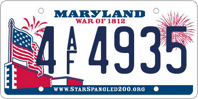 MD license plate 4AF4935