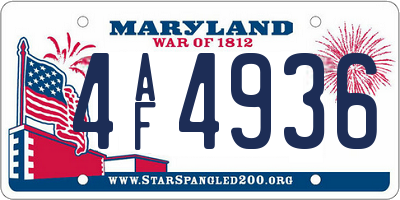 MD license plate 4AF4936