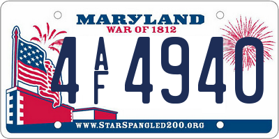 MD license plate 4AF4940