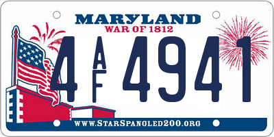 MD license plate 4AF4941