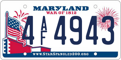 MD license plate 4AF4943