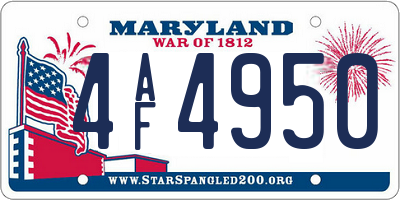 MD license plate 4AF4950