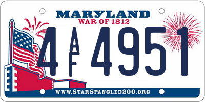 MD license plate 4AF4951