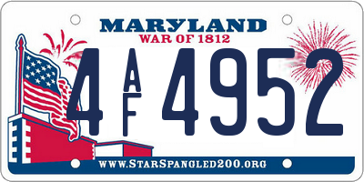MD license plate 4AF4952